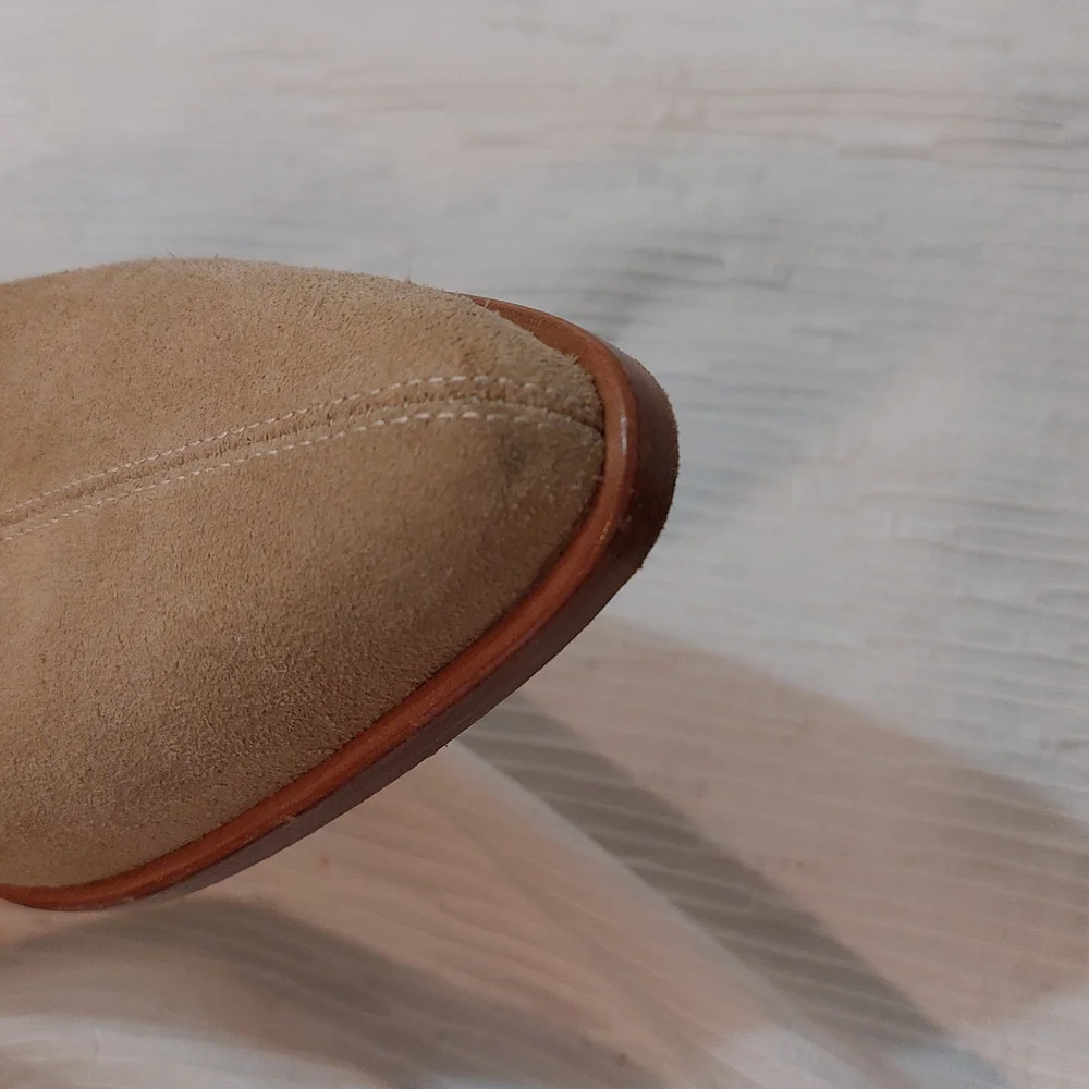 Vince Taupe Suede Ankle Booties Size 7.5